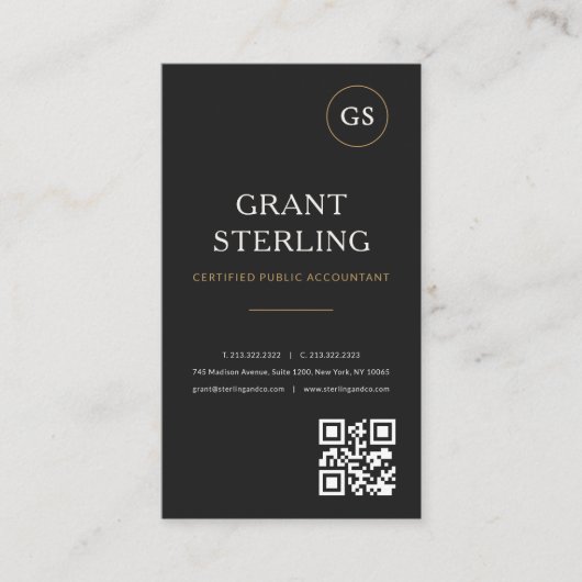 Carte De Visite Logo Code QR Professionnel Comptable (Devant)