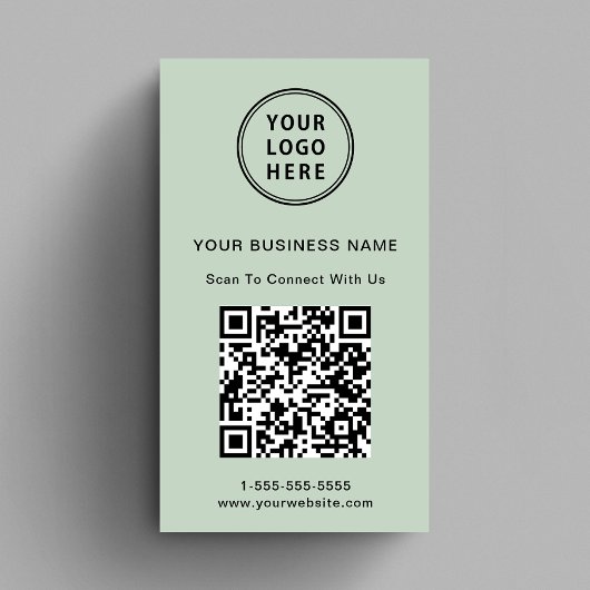 Carte De Visite Logo Code QR Promotionnel Moderne Sage