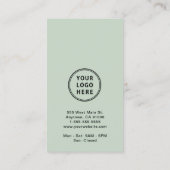 Carte De Visite Logo Code QR Promotionnel Moderne Sage (Dos)