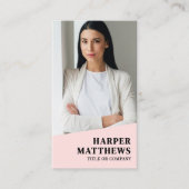 Carte De Visite Logo Code QR Rose Pâle (Devant)