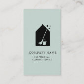 Carte De Visite Logo Code QR Sarcelle Services de Nettoyage de Pro (Devant)