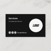 Carte De Visite Logo Code QR scannable Site Web Icône Réseaux Soci (Dos)
