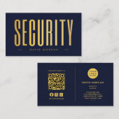 Carte De Visite Logo Code QR Sécurité Navy Et Or (Devant / Derrière)