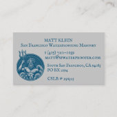 Carte De Visite Logo/code QR/URL personnalisé de Neptune (Devant)