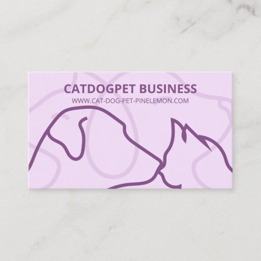 Carte De Visite Logo Code Qr Violet Chiens Chats Animal (Devant)