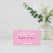 Carte De Visite Logo Codes QR Blanc Rose 3,5 x 2,0 (Debout devant)