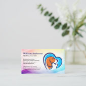 Carte De Visite Logo Coeur Chien Chat | Services animaux (Debout devant)