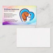 Carte De Visite Logo Coeur Chien Chat | Services animaux (Devant / Derrière)