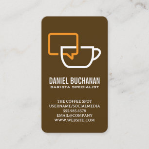 Carte De Visite Logo Coffee Chat Talk Café Restaurant