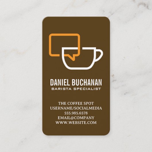 Carte De Visite Logo Coffee Chat Talk | Café Restaurant (Devant)