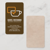 Carte De Visite Logo Coffee Chat Talk | Café Restaurant (Devant / Derrière)