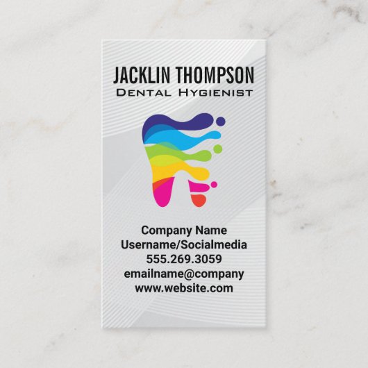 Carte De Visite Logo Coloré | Professionnel dentaire (Devant)
