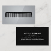 Carte De Visite Logo Comb | Noir gris (Devant / Derrière)