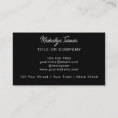 Carte De Visite Logo commercial code QR noir moderne professionnel (Dos)
