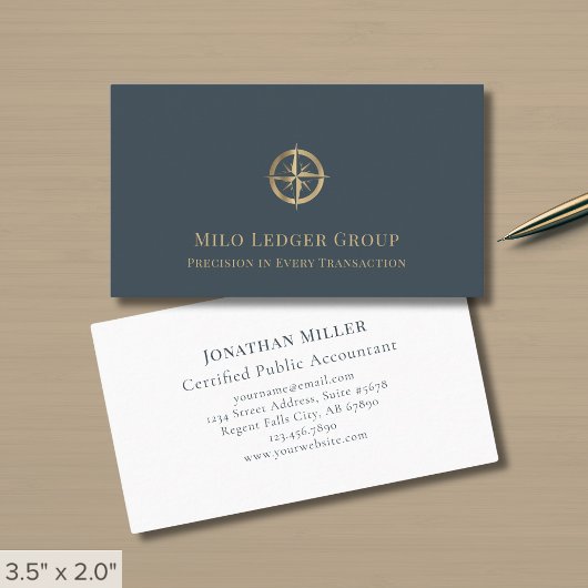 Carte De Visite Logo Compass élégant