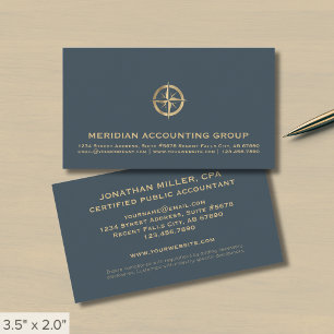 Carte De Visite Logo Compass professionnel simple
