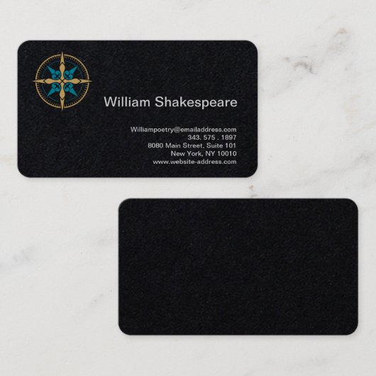 Carte De Visite Logo Compass Vintage (Devant / Derrière)