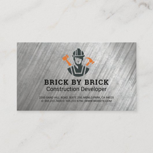Carte De Visite Logo Construction | Bâtisseur | Propriétés (Devant)