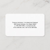 Carte De Visite Logo Construction | Ingénieur | Col Bleu (Dos)