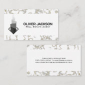 Carte De Visite Logo Contemporain du bâtiment de gratte-ciel (Devant / Derrière)