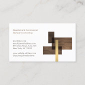 Carte De Visite Logo Contractor Wood Gold (Dos)