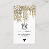 Carte De Visite Logo cool de feuille d'or moderne commander merci (Dos)