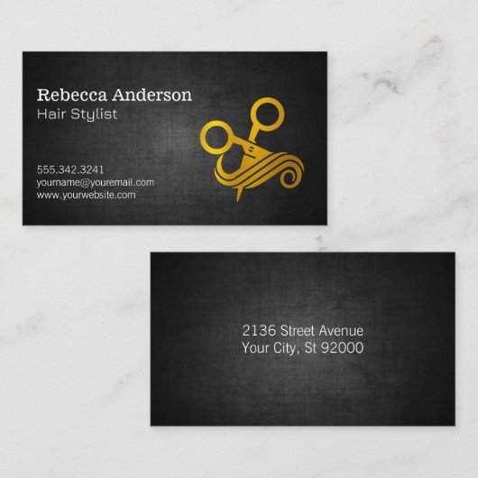 Carte De Visite Logo coupe-cheveux ciseaux (Devant / Derrière)