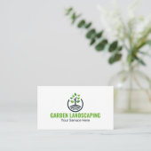 Carte de visite Logo Croissance Arbre Vert Moderne (Debout devant)