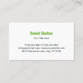 Carte de visite Logo Croissance Arbre Vert Moderne (Dos)
