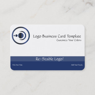 Carte De Visite Logo Croissant de Lune et Planètes Bleu