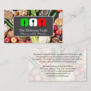 Carte De Visite Logo Cuisine italienne Produits frais