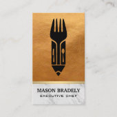 Carte De Visite Logo culinaire | Cuir | Marbre (Devant)