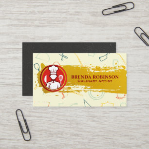 Carte De Visite Logo culinaire de chef Ustensiles de cuisine R