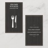 Carte De Visite Logo culinaire | Texture noire (Devant / Derrière)