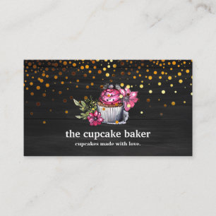 Carte De Visite Logo Cupcake Moderne Boulangerie Chef Cuisine Conf
