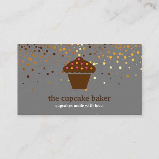 Carte De Visite Logo Cupcake Moderne Boulangerie Chef Cuisine Conf (Devant)