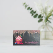 Carte De Visite Logo Cupcake Moderne Boulangerie Chef Cuisine Conf (Debout devant)