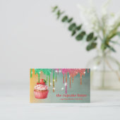 Carte De Visite Logo Cupcake Moderne Boulangerie Chef Cuisine Conf (Debout devant)