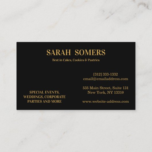 Carte De Visite Logo Cupcake Moderne Boulangerie Chef Cuisine Conf (Dos)