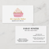 Carte De Visite Logo Cupcake Moderne Boulangerie Chef Restauration (Devant / Derrière)