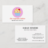 Carte De Visite Logo Cupcake Moderne Boulangerie Chef Restauration (Devant / Derrière)