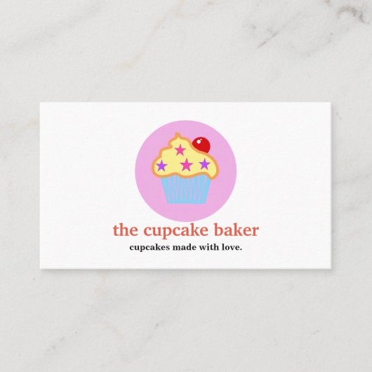 Carte De Visite Logo Cupcake Moderne Boulangerie Chef Restauration (Devant)
