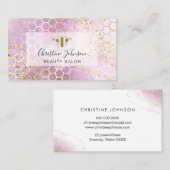 Carte De Visite logo d'abeille dorée nid d'abeille (Devant / Derrière)