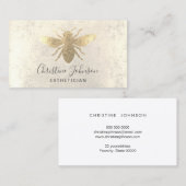 Carte De Visite Logo d'abeille en feuille d'or FAUX (Devant / Derrière)