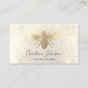 Carte De Visite Logo d'abeille en feuille d'or FAUX