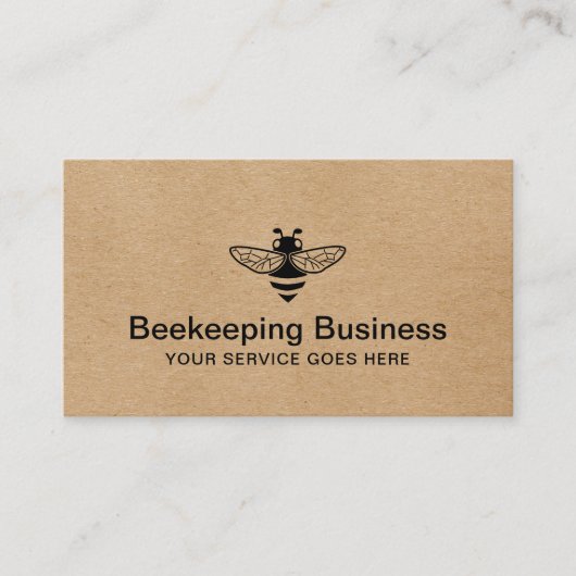 Carte De Visite Logo d'abeilles Aiguilles Miel Apiary Russe Kraft (Devant)