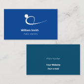 Carte De Visite Logo d'accueil Blue Modern Motion Person (Devant / Derrière)