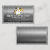Carte De Visite Logo d'accueil des outils de construction | Métal  (Devant / Derrière)