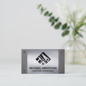 Carte De Visite Logo d'accueil des outils de construction | Métal  (Debout devant)