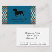Carte De Visite Logo Dachshund | Chien Groomer (Devant / Derrière)